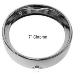 Frenched Headlight Trim Ring Chrome 7" Tab Style