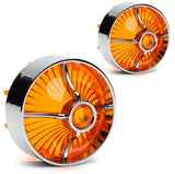 Screw In Style Big Chrome Amber Turbine (FREE SHIPPING)