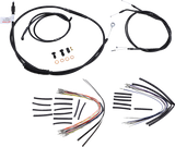Complete Black Vinyl Handlebar Cable/Line Kit for Ape Hangers