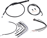 Complete Black Vinyl Handlebar Cable/Line Kit for Ape Hangers