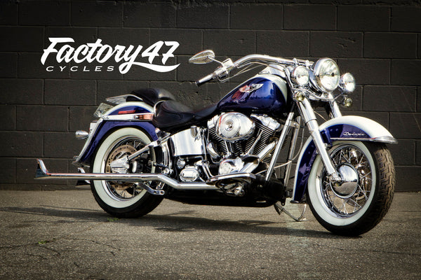 Fishtail Slip-Ons (pair) Softail 39" Chrome by Factory 47 Cycles