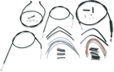 Complete Black Vinyl Handlebar Cable/Line Kit for Ape Hangers