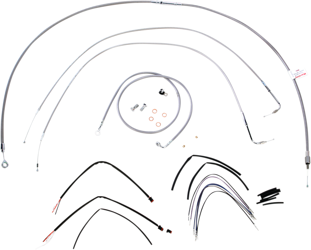 Complete Stainless Braided Handlebar Cable/Brake Line Kit