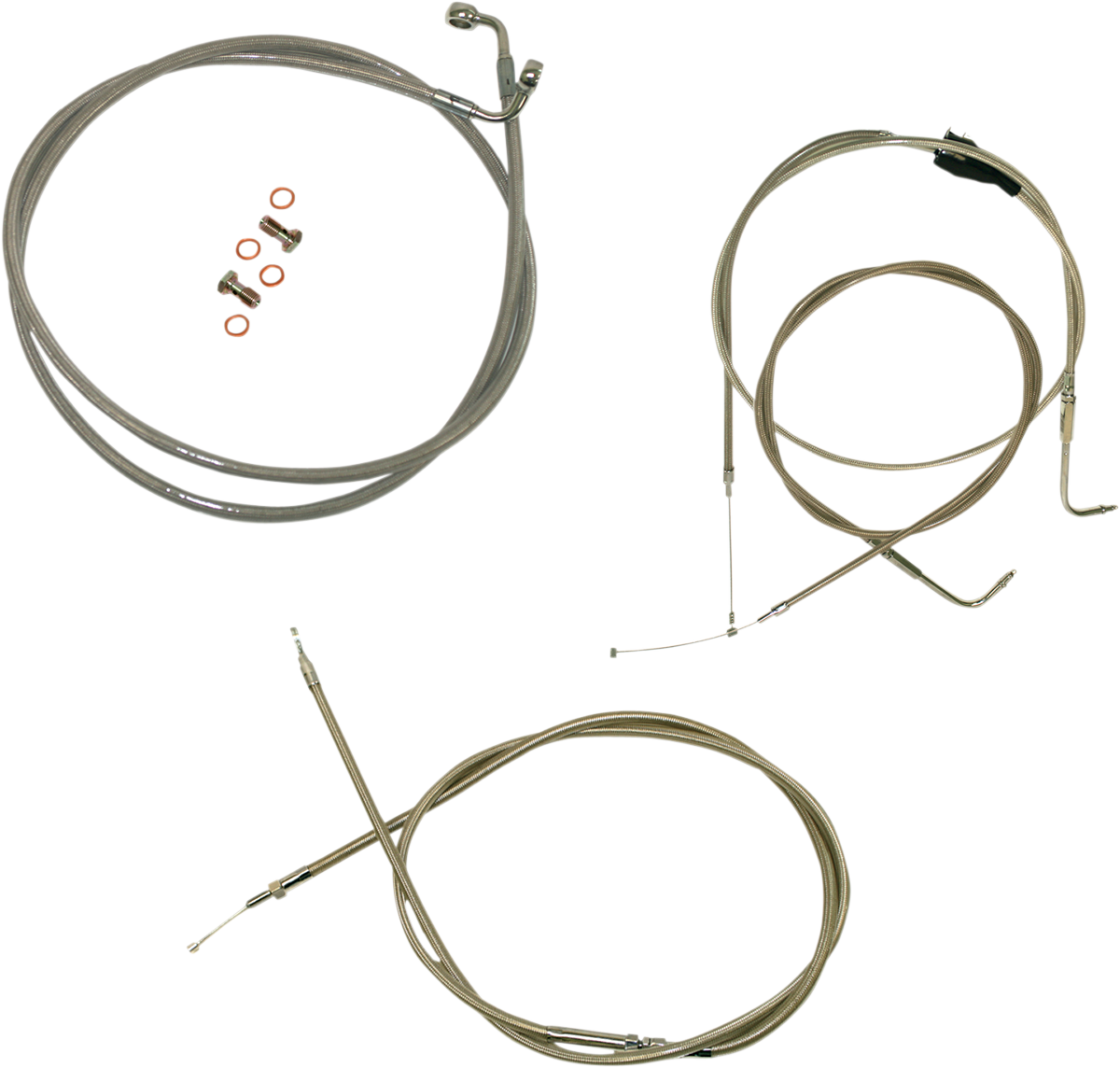 Standard Stainless Braided Handlebar Cable/Brake Line Kit