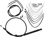 Complete Black Vinyl Handlebar Cable/Line Kit for Ape Hangers