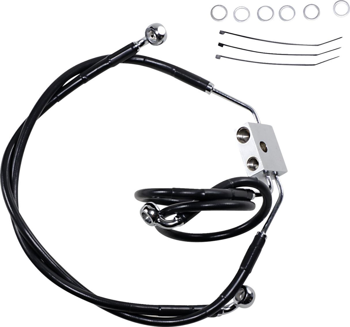 Extended Length Black Vinyl Brake Line Kit [1/2]