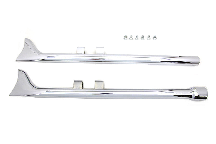 M8 36" Straight Fishtail Exhaust Extension Set Chrome