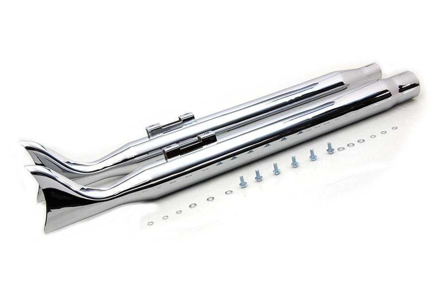 M8 Chrome Fishtail Muffler Set 33"