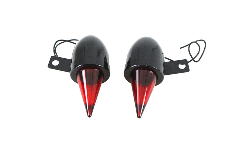 Torpedo Bullet Lamp Set Black with Brackets