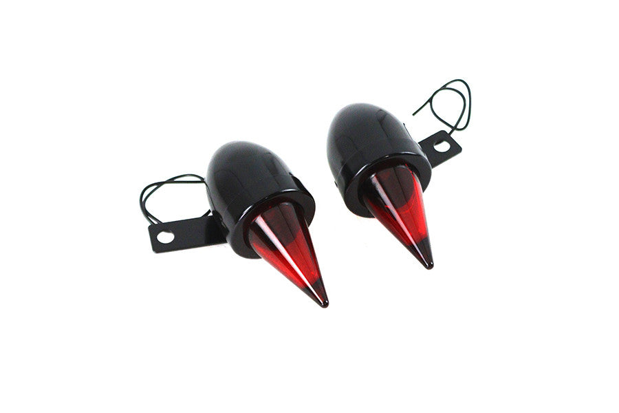 Torpedo Bullet Lamp Set Black with Brackets