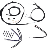 Complete Black Vinyl Handlebar Cable/Line Kit for Ape Hangers