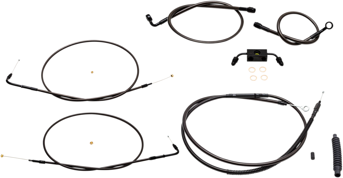 Standard Midnight Braided Handlebar Cable/Brake Line Kit — Ape Hanger
