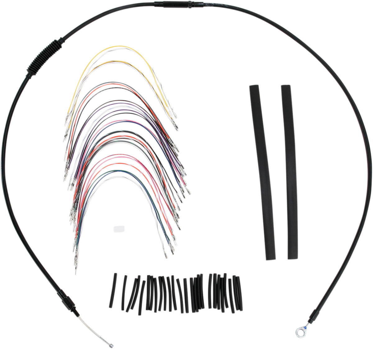 Complete Black Vinyl Handlebar Cable/Line Kit for Ape Hangers