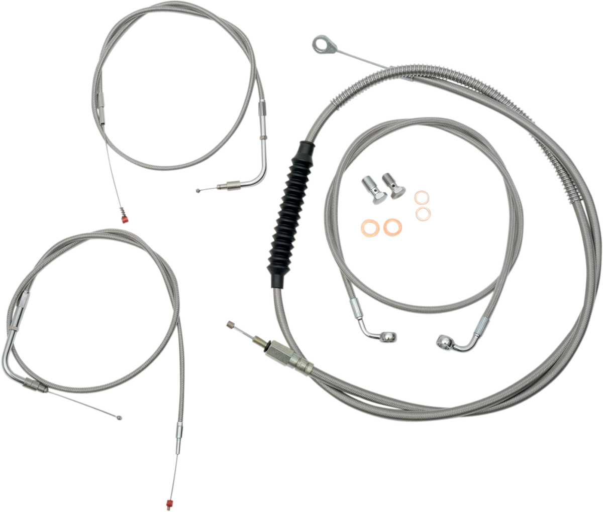 Standard Stainless Braided Handlebar Cable/Brake Line Kit