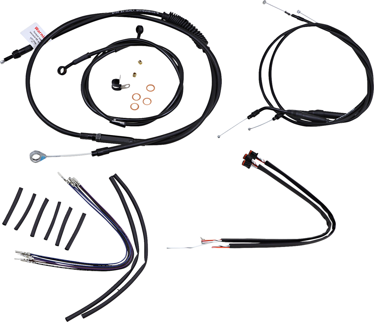Complete Black Vinyl Handlebar Cable/Line Kit for Ape Hangers