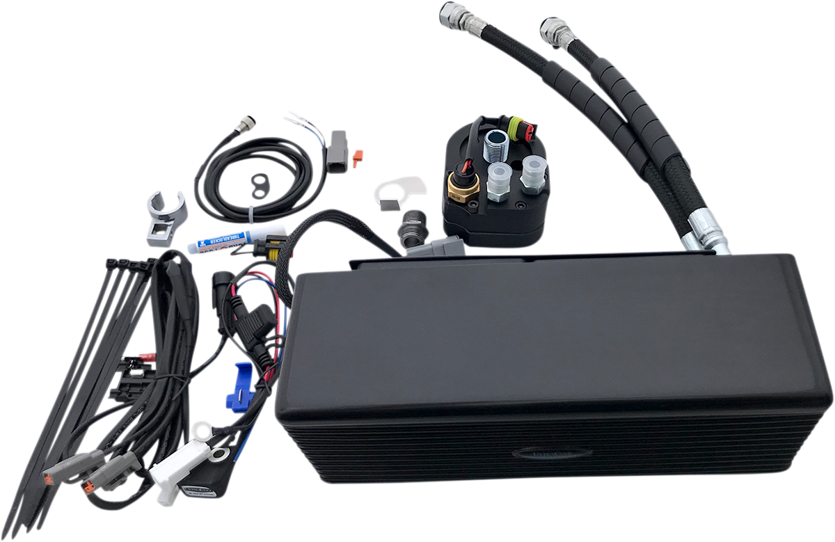 Below Regulator Mount Oil Cooler Kit with Fan for S&S T Series Engines