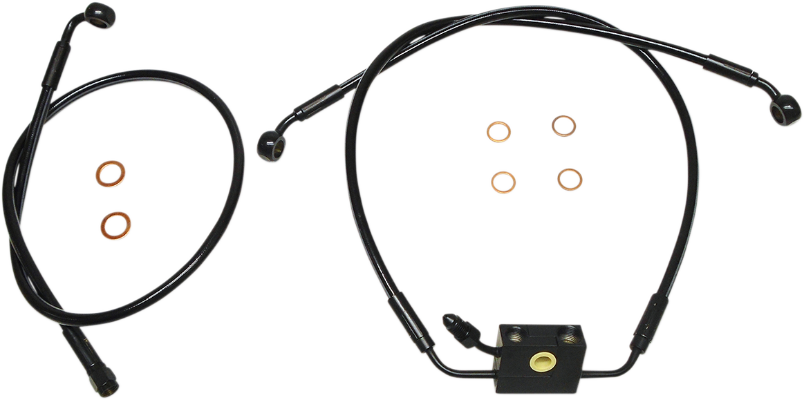 Brake Line - XR - Dual Disc - ABS - Black - Softail