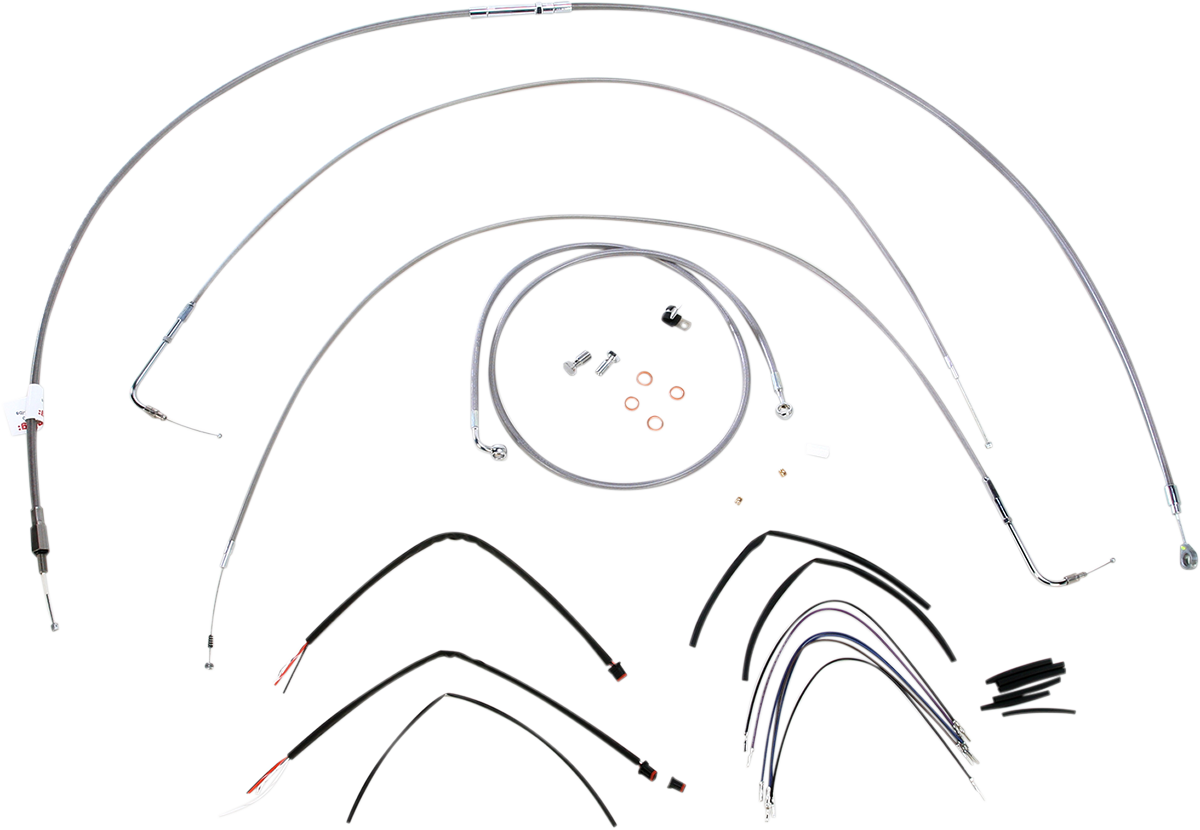 Complete Stainless Braided Handlebar Cable/Brake Line Kit
