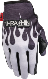 Stealth Leather Palm Flame Gloves