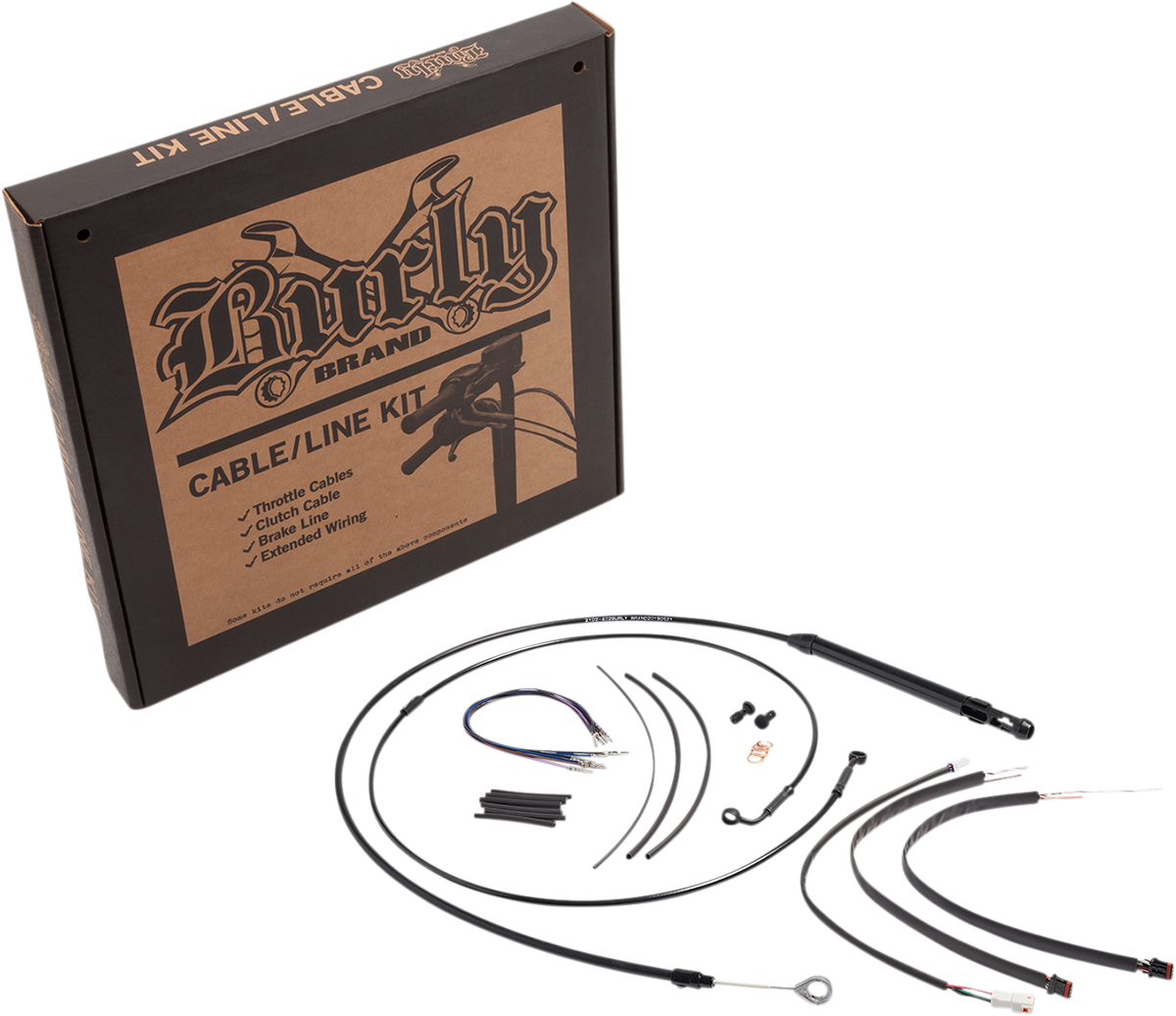 Complete Black Vinyl Handlebar Cable/Line Kit for Ape Hangers