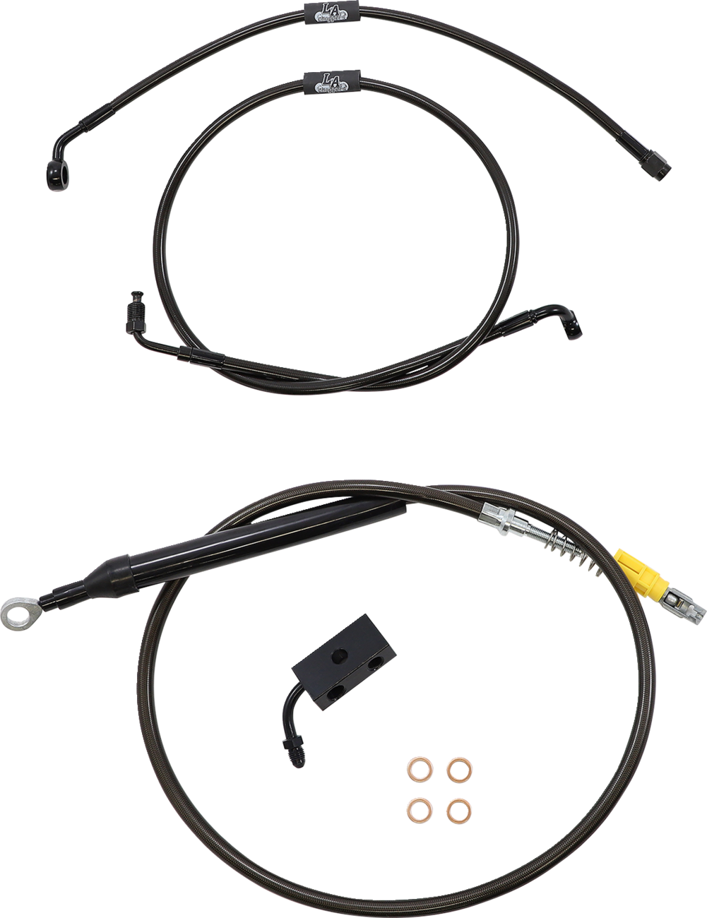 Standard Midnight Braided Handlebar Cable/Brake Line Kit — Ape Hanger