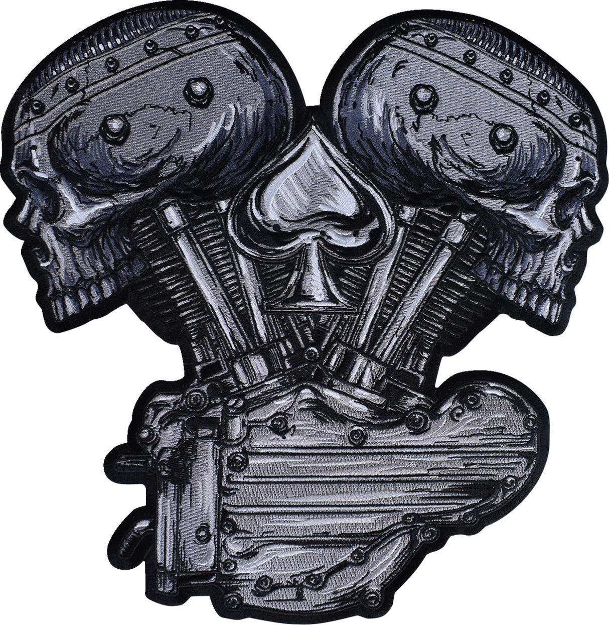 Metal and Mayhem V-Twin Skull Embroidered Patch