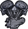 Metal and Mayhem V-Twin Skull Embroidered Patch