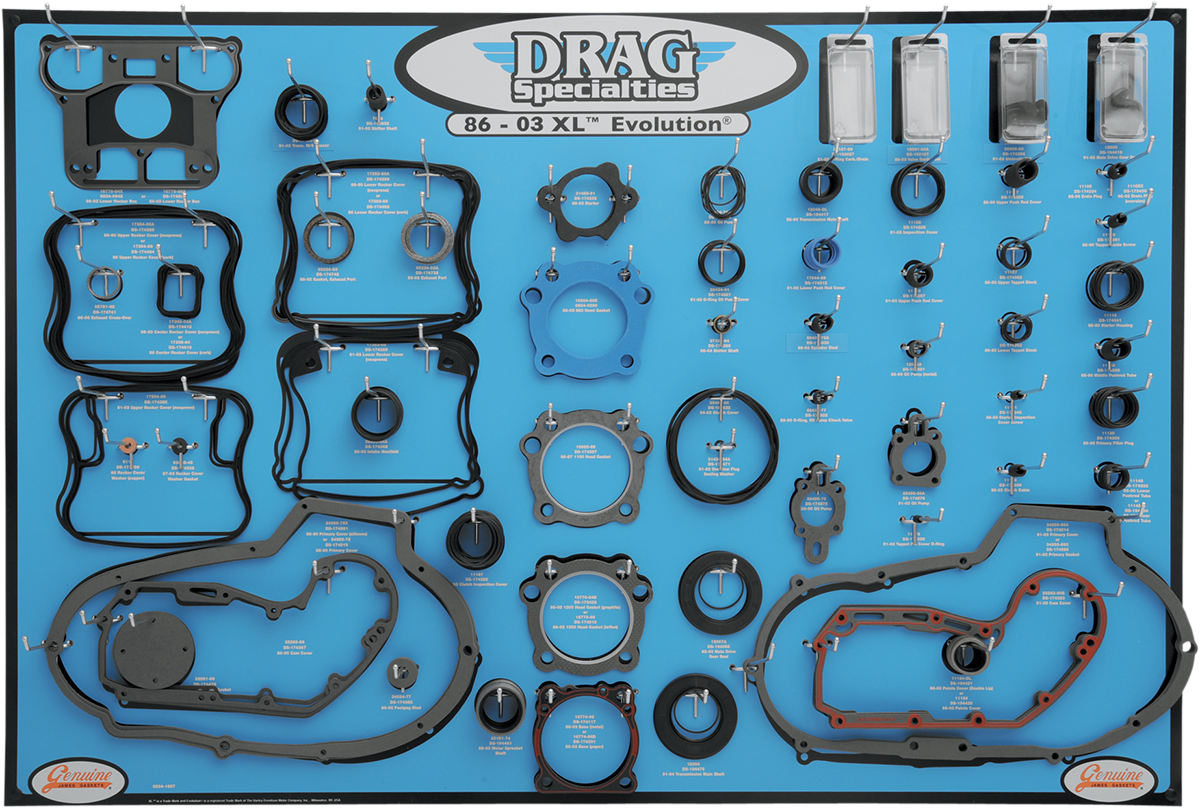 Gasket, Seal and O-Ring Display for 86-03 Xl Evolution Motors