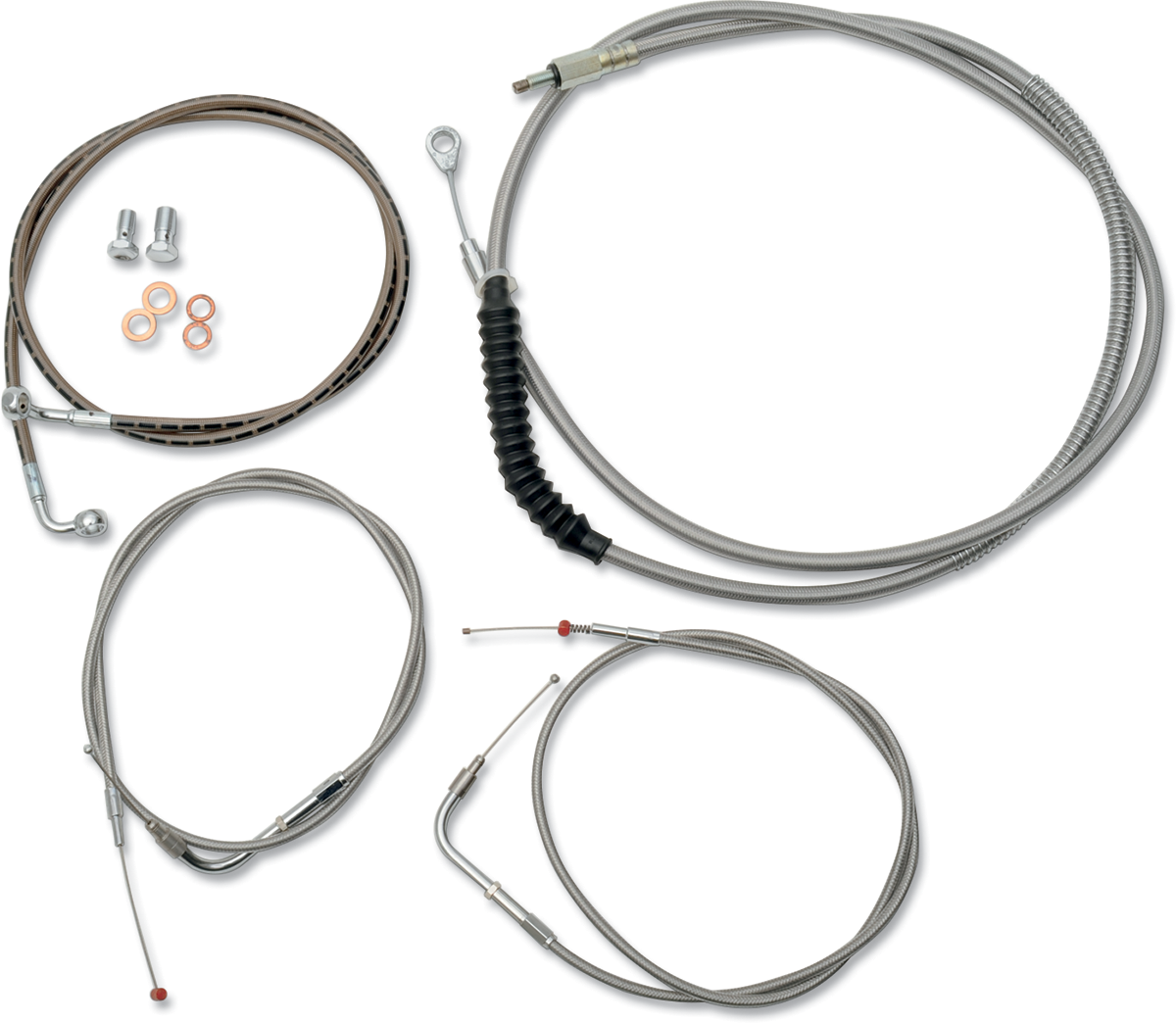 Standard Stainless Braided Handlebar Cable/Brake Line Kit