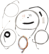 Complete Stainless Braided Handlebar Cable/Brake Line Kit — Cable Kit