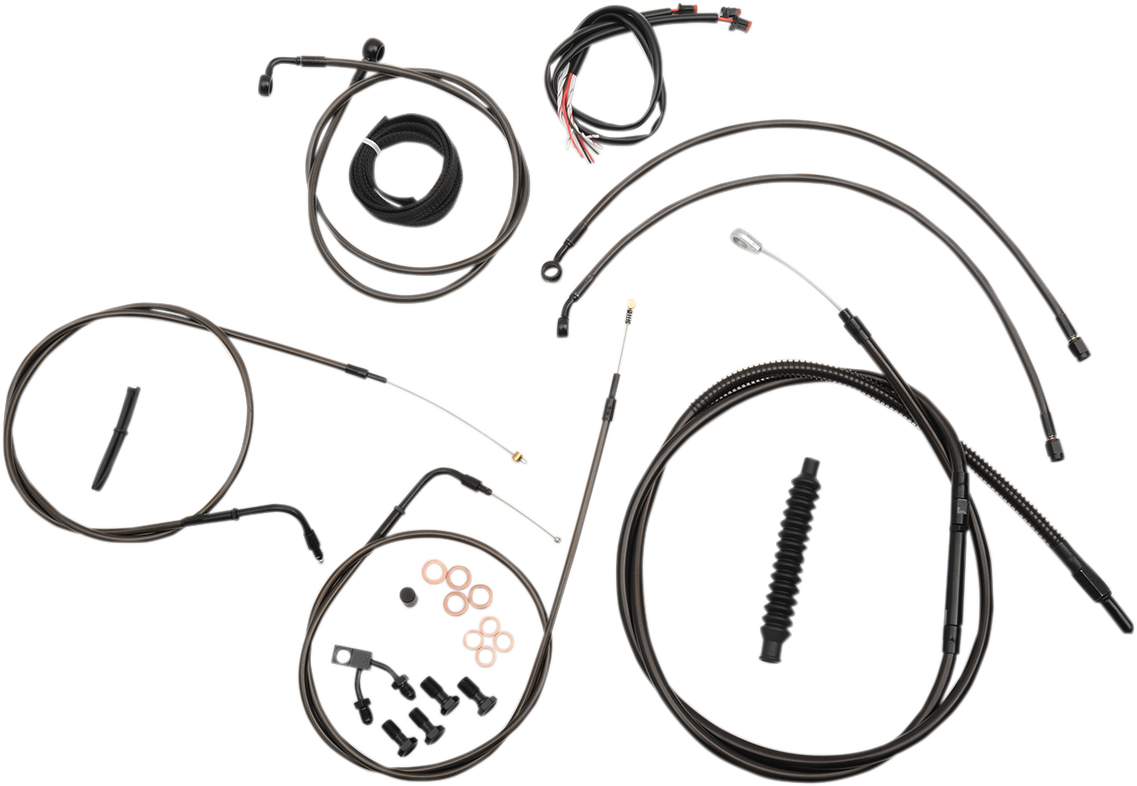Complete Midnight Braided Handlebar Cable/Brake Line Kit — Standard
