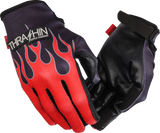 Stealth Leather Palm Flame Gloves