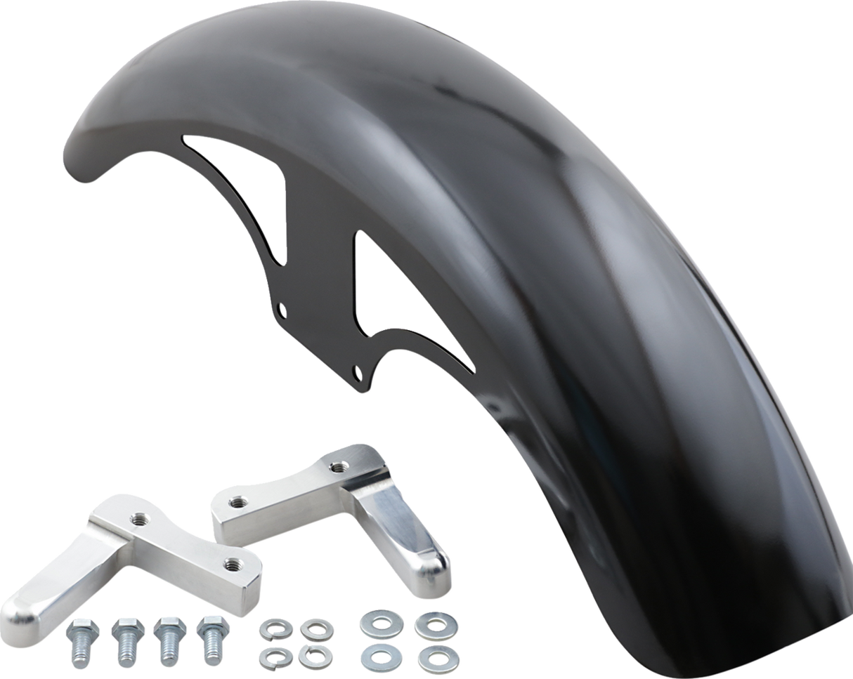 Hugger Series Front Fender with Mounting Blocks for Softail/Dyna