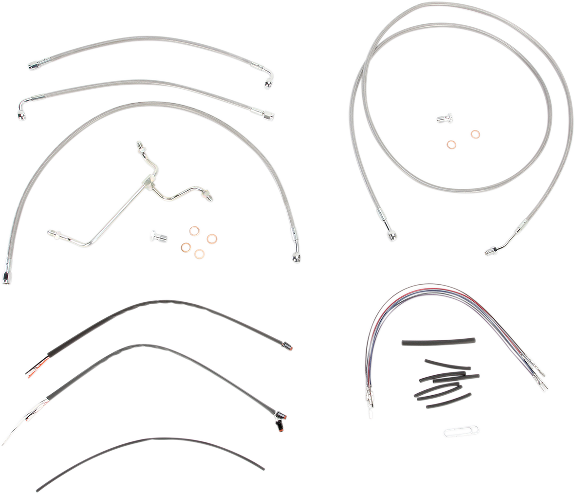 Complete Stainless Braided Handlebar Cable/Brake Line Kit