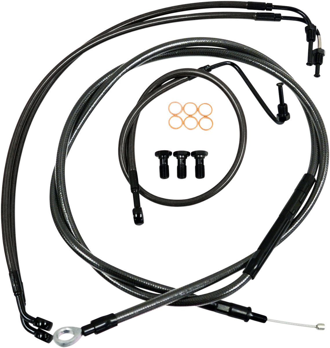 Standard Midnight Braided Handlebar Cable/Brake Line Kit — Ape Hanger