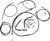 Complete Black Vinyl Handlebar Cable/Line Kit for Ape Hangers