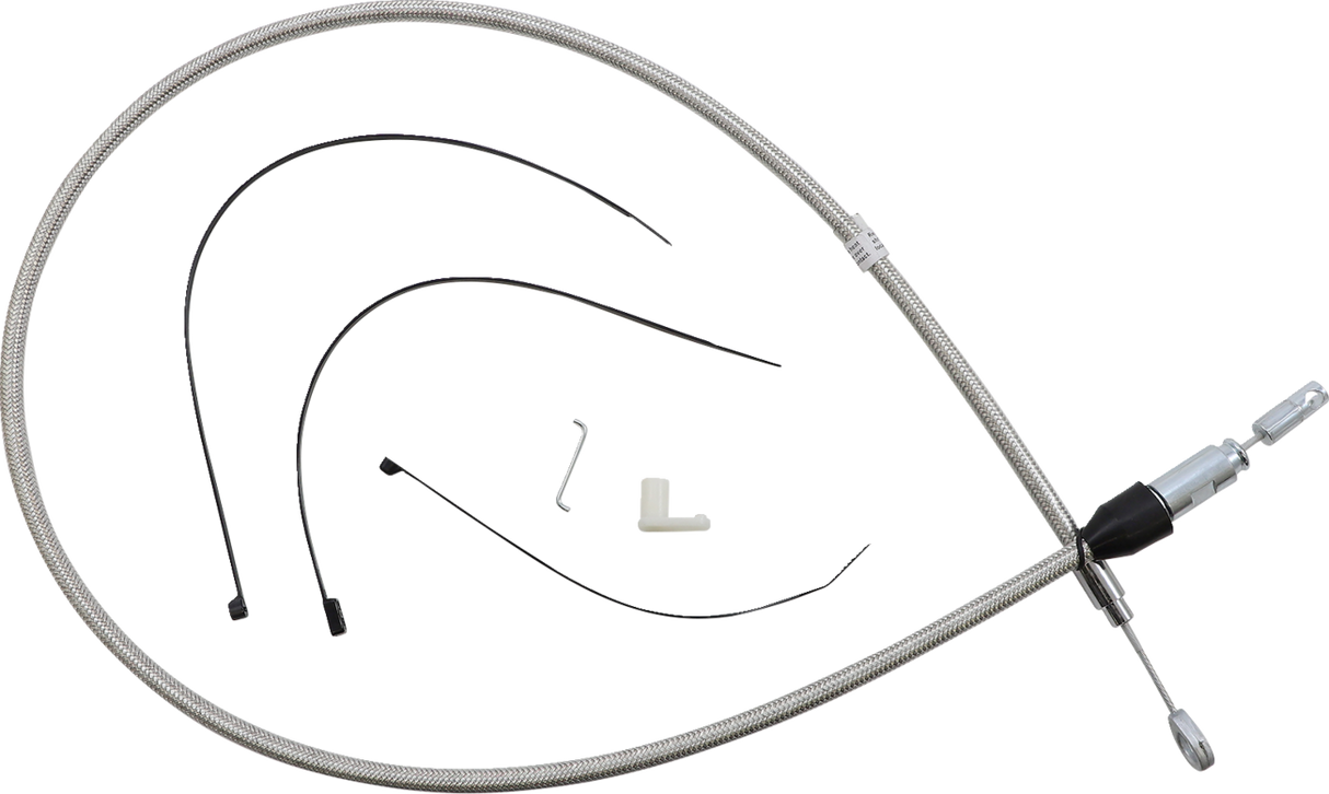 Polished Stainless Quick Connect Upper Clutch Cable - 46"