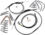 Complete Black Vinyl Handlebar Cable/Line Kit for Ape Hangers