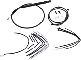 Complete Black Vinyl Handlebar Cable/Line Kit for Ape Hangers