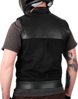 Kanan Leather/Denim Riding Vest