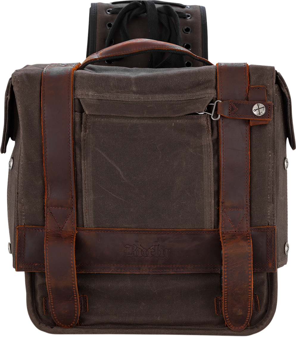 Throw-over Saddlebag — Wet-Waxed Cotton/Leather