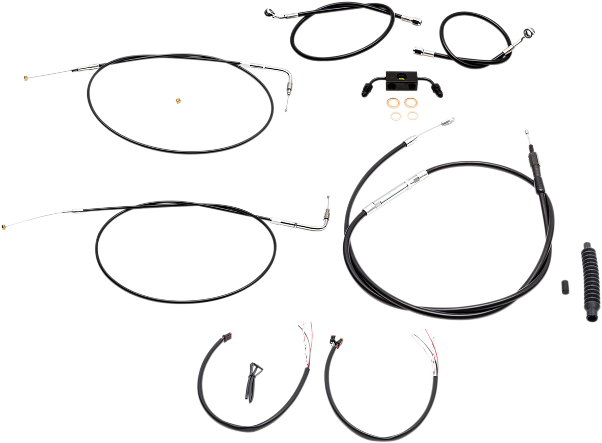 Complete Black Vinyl Braided Handlebar Cable/Brake Line Kit [2/2]