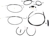 Complete Black Vinyl Braided Handlebar Cable/Brake Line Kit