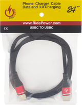 24" Male USB-C to Male USB-C Data and 3.0 Fast Charging Phone Charger Cable