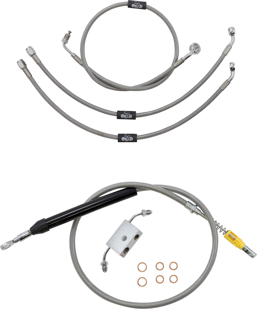 Standard Stainless Braided Handlebar Cable/Brake Line Kit