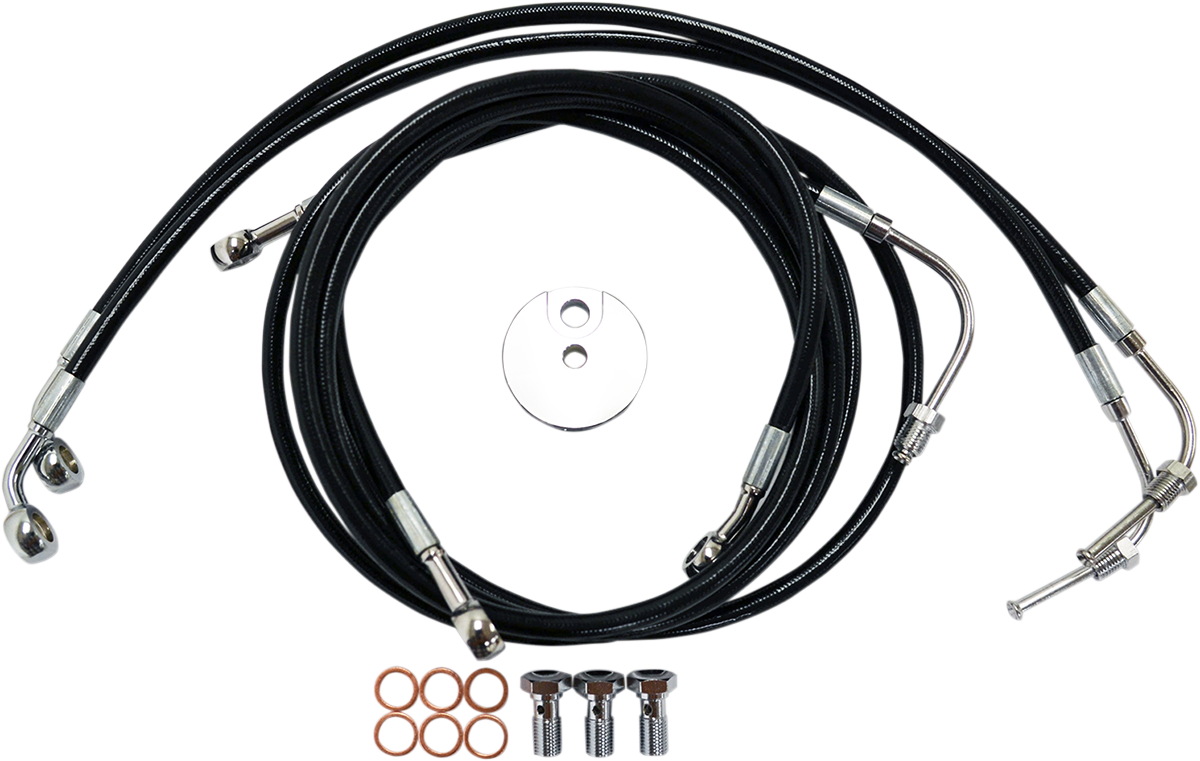Black Braided Brake Line Kit