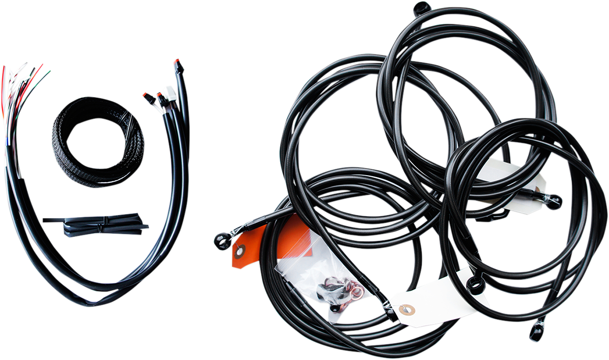 Complete Midnight Braided Handlebar Cable/Brake Line Kit — Standard