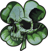 Shamrock Clover Skull Embroidered Patch