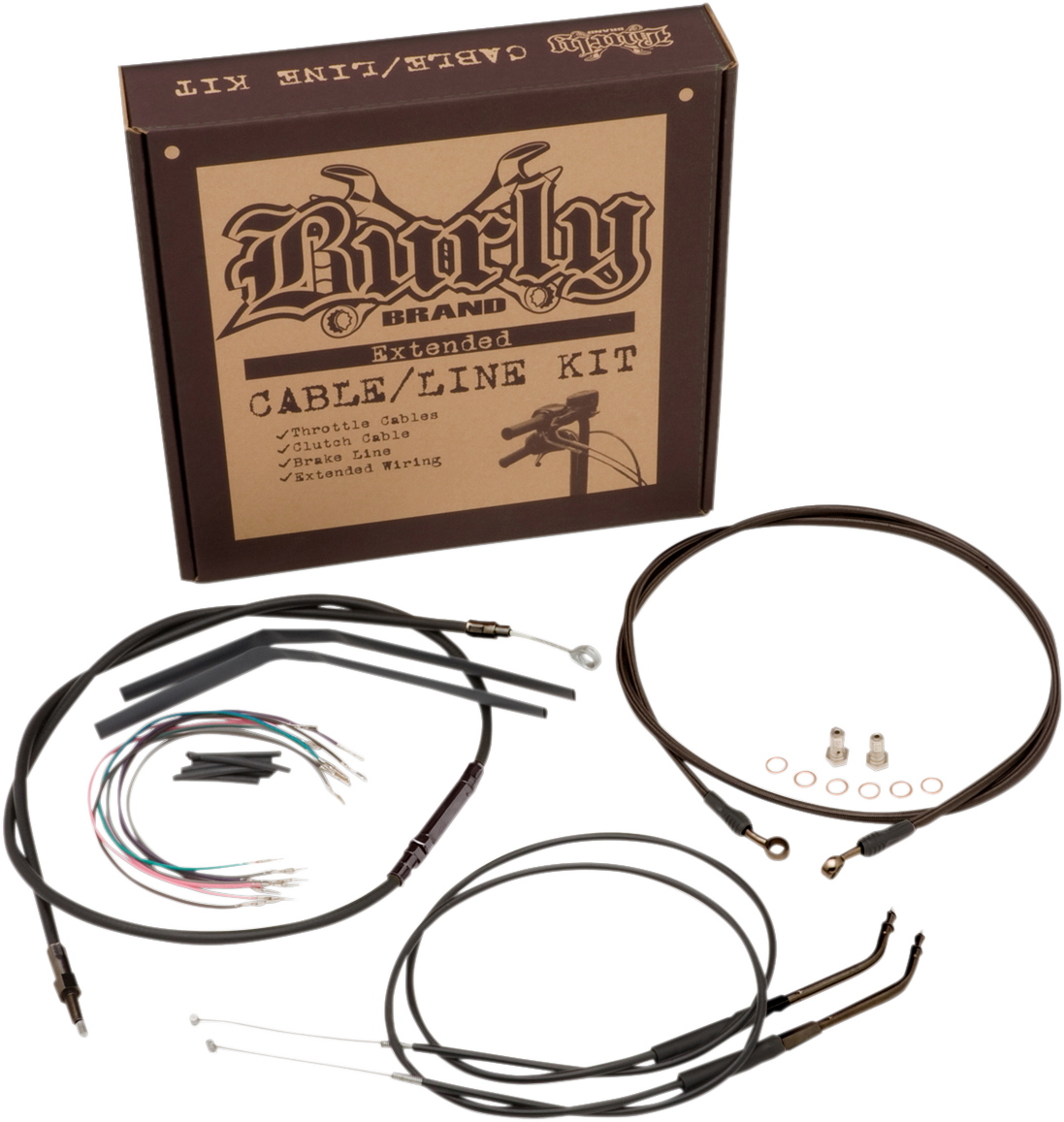 Complete Black Vinyl Handlebar Cable/Line Kit for Ape Hangers