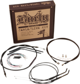 Complete Black Vinyl Handlebar Cable/Line Kit for Ape Hangers